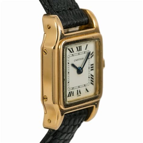 Cartier Santos de Cartier 7809, Gold Dial, Certified and Warranty